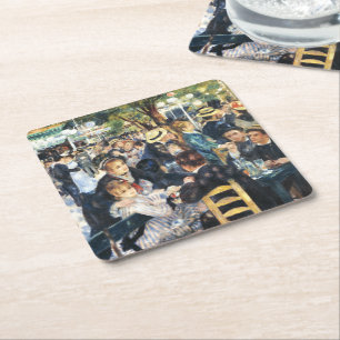 Ball at the Moulin de la Galette Party Renoir  Square Paper Coaster