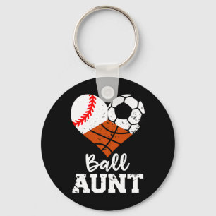 Ball Aunt Baseball Soccer Basketball Funny Sport A Key Ring