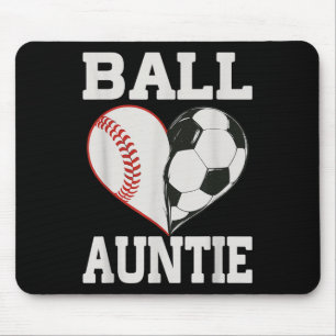 Ball Auntie Baseball Soccer Player Heart Love Mouse Pad