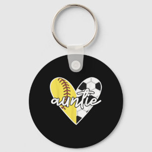 Ball Auntie Softball Soccer Mama Player Key Ring
