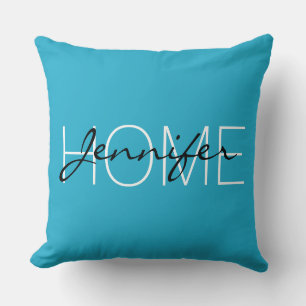 Ball blue colour home monogram cushion