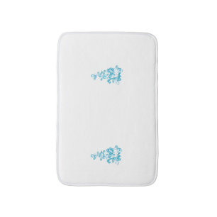 Ball Blue, Medium Turquoise decorative design Bath Mat