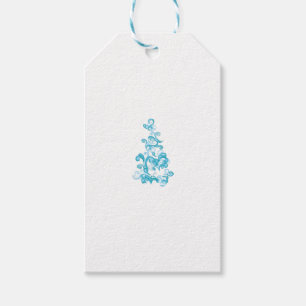 Ball Blue, Medium Turquoise decorative design Gift Tags