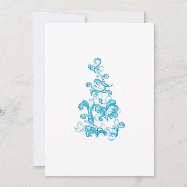 Ball Blue, Medium Turquoise decorative design Holiday Card (Front)