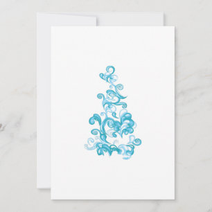 Ball Blue, Medium Turquoise decorative design Holiday Card