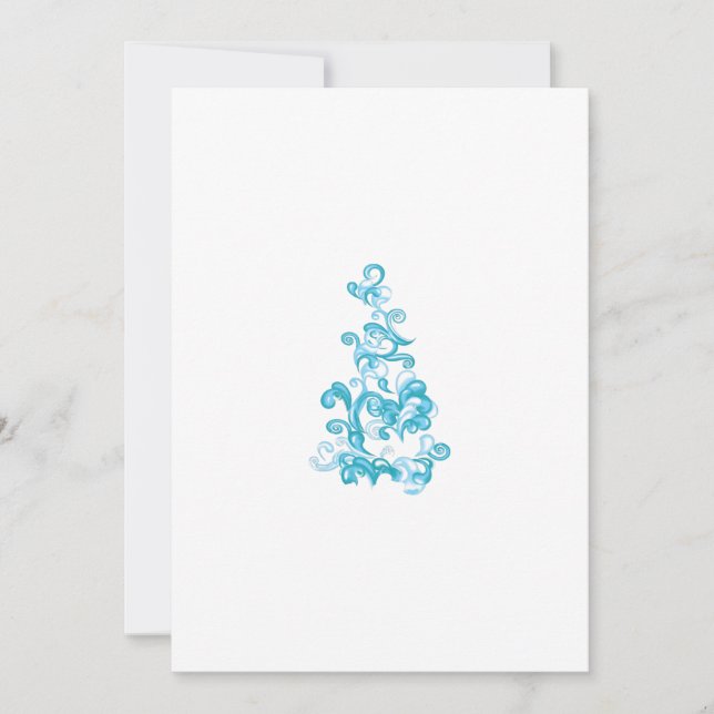 Ball Blue, Medium Turquoise decorative design Holiday Card (Front)