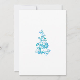 Ball Blue, Medium Turquoise decorative design Holiday Card
