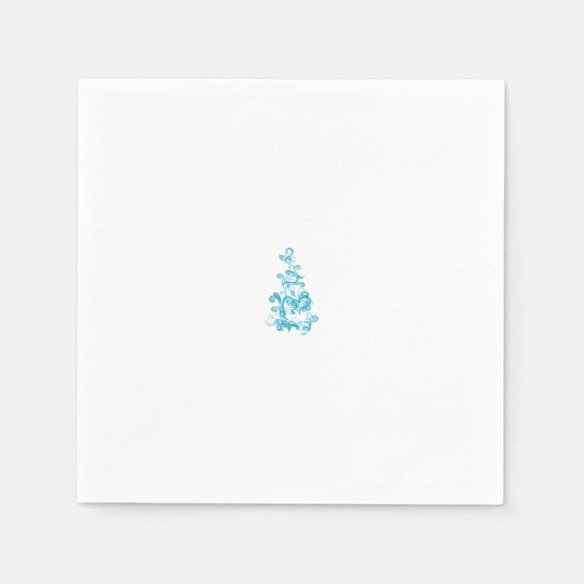Ball Blue, Medium Turquoise decorative design Napkin (Front)