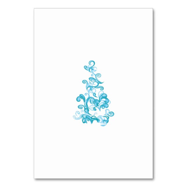Ball Blue, Medium Turquoise decorative design Table Number (Front)