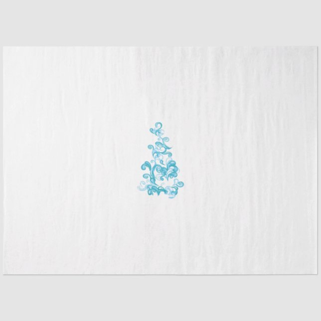 Ball Blue, Medium Turquoise decorative design Tissue Paper (Front)