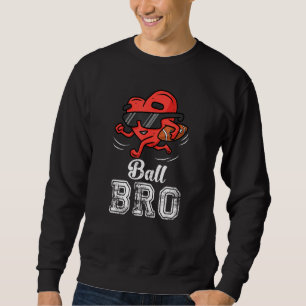 Ball Bro Heart American Football Brother Valentin Sweatshirt
