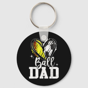 Ball Dad Softball Soccer Ball Dad Of Both Key Ring