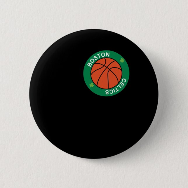 Ball Dedicated To The Boston Celtics Basketball Te 6 Cm Round Badge (Front)