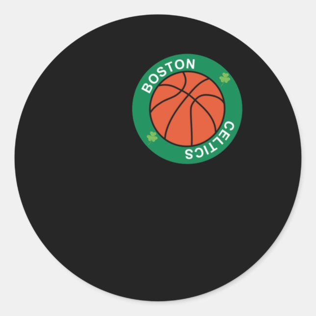 Ball Dedicated To The Boston Celtics Basketball Te Classic Round Sticker (Front)