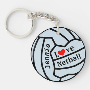 Ball Design Personalised Netball Keyring