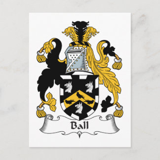 Ball Family Crest Postcard