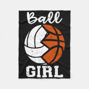 Ball Girl Funny Volleyball Basketball Girl Premium Fleece Blanket