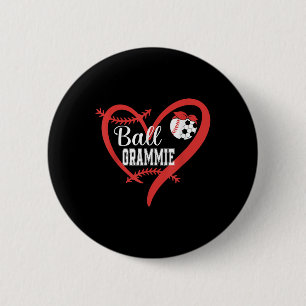 Ball Grammie Baseball Soccer Player Heart Love  6 Cm Round Badge