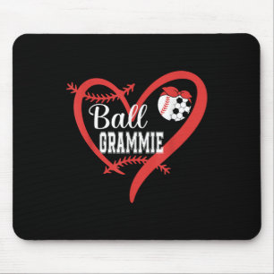 Ball Grammie Baseball Soccer Player Heart Love Mouse Pad