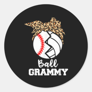 Ball Grammy Fun Baseball Volleyball Grammy  Classic Round Sticker
