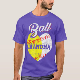 Ball Grandma Baseball Softball Heart  T-Shirt