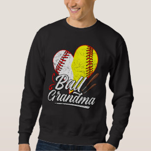 Ball Grandma Baseball Softball Mom Heart Womens Mo Sweatshirt