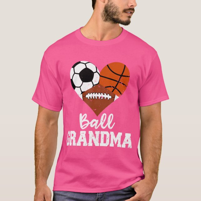 Ball Grandma Funny Soccer Basketball Football T-Shirt (Front)