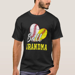 Ball Grandma Softball Baseball  Women Mothers Day T-Shirt