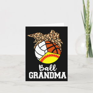 Ball Grandma Softball Volleyball Basketball Leopar Card