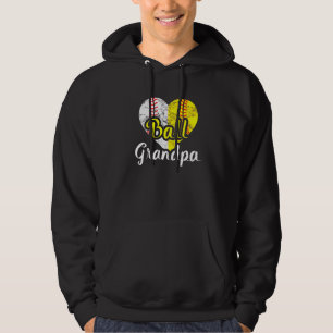 Ball Grandpa Baseball Softball Sports Grandfather Hoodie