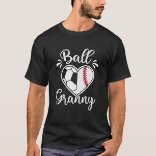 Ball Granny Funny Baseball Softball Heart Granny L T-Shirt