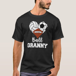 Ball Granny Heart Volleyball Soccer Football Gran T-Shirt