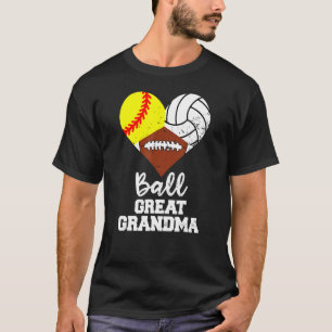 Ball Great Grandma Heart Softball Volleyball Foot T-Shirt