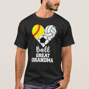 Ball Great Grandma Heart Softball Volleyball Socce T-Shirt