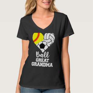 Ball Great Grandma Heart Softball Volleyball Socce T-Shirt