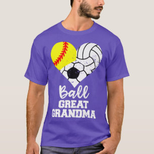 Ball Great Grandma Heart Softball Volleyball Socce T-Shirt