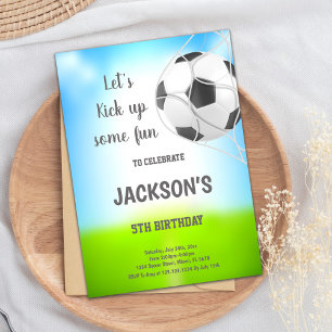 Ball in Net Soccer Birthday Invitation