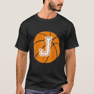 Ball Initial Letter J Monogram For Basketball Play T-Shirt