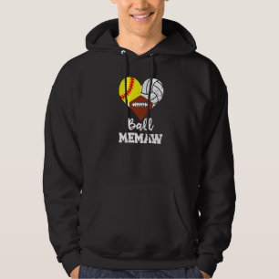 Ball Memaw Heart Softball Volleyball Football Mem Hoodie