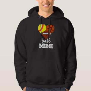 Ball Mimi Heart Softball Basketball Football Mimi Hoodie