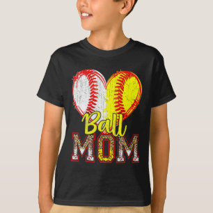 Ball Mom Baseball Softball Mama Team Sports Leopar T-Shirt