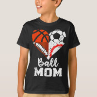 Ball Mom Heart Funny Soccer Basketball Baseball Fo