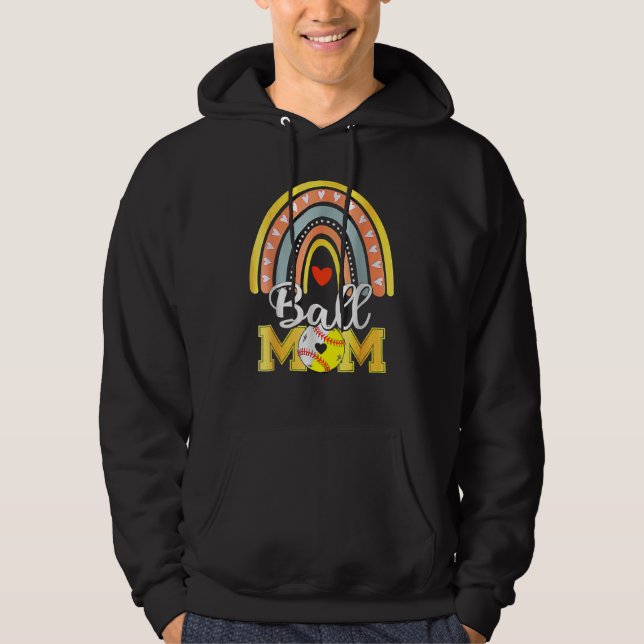 Ball Mom Rainbow Mom Mother Mother s Day 2023 Hoodie (Front)
