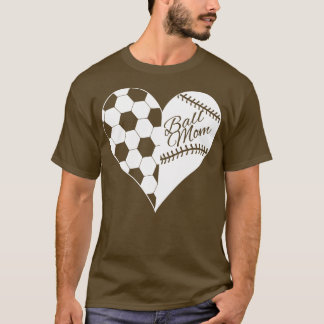 Ball Mum Baseball Softball Heart White 1 T-Shirt