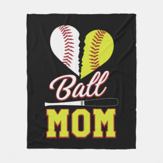 Ball Mum Baseball Softball Mum Fleece Blanket