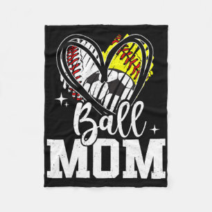 Ball Mum Baseball Softball Soccer Mum Fleece Blanket