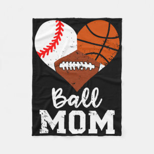 Ball Mum Fun Baseball Football Basketball Mum  Fleece Blanket