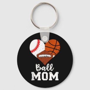 Ball Mum Funny Baseball Football Basketball Mum Key Ring