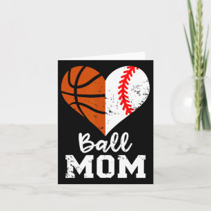 Ball Mum Heart Fun Baseball Basketball Mum Card