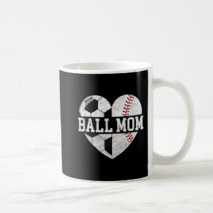Ball Mum Heart Fun Baseball Soccer Mum Coffee Mug